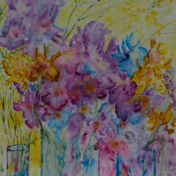 Painting titled "JOURNEE INTERNATION…" by Jeannette Allary, Original Artwork, Watercolor
