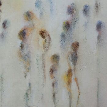 Painting titled "Formes humaines N°…" by Catherine Villa, Original Artwork, Oil