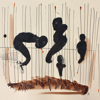 Tekening getiteld "World VII" door Pribi, Origineel Kunstwerk, Inkt