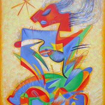 Pintura titulada "sky-connection" por Kaola Oty, Obra de arte original, Acrílico
