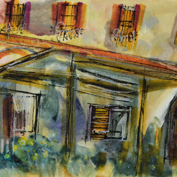 Peinture intitulée "L'entrée de la bast…" par Muriel Cayet, Œuvre d'art originale, Acrylique