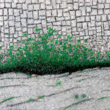 Peinture intitulée "vert sur gris.jpg" par Claude Guillemet, Œuvre d'art originale, Huile