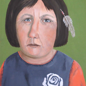 Painting titled ""Petite Plume"" by Elke Thiébaut, Original Artwork, Acrylic