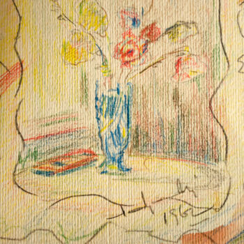Pittura intitolato "Vase with flowers _…" da Mandy Sand, Opera d'arte originale, Acquarello