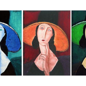 Peinture intitulée "tryptique jeanne hé…" par Claude Guillemet, Œuvre d'art originale, Huile Monté sur Châssis en bois