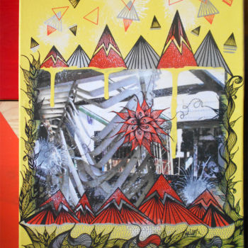 Pintura intitulada "Urban VS Nature.jpg" por Kaliart, Obras de arte originais, Tinta spray
