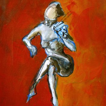 Painting titled "Les-jambes croisées-" by Thierry Faure, Original Artwork, Oil