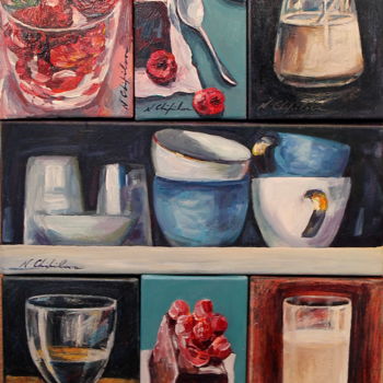 Peinture intitulée "Composition de 7 pe…" par Nathalia Chipilova, Œuvre d'art originale, Acrylique