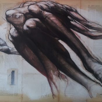 Pintura titulada "L'ECRIT et les MAUX…" por Claude Duvauchelle, Obra de arte original, Acrílico Montado en Bastidor de camil…