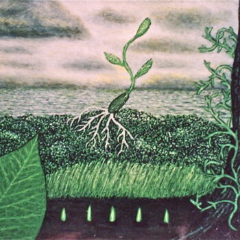 绘画 标题为“Germination” 由Stephen Warde Anderson, 原创艺术品, 丙烯 安装在木板上