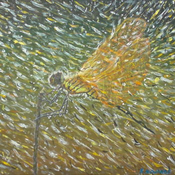 Painting titled "The Swimmer's Masoct" by Robbie Nuwanda, Original Artwork, Acrylic