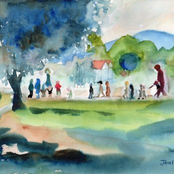 Peinture intitulée "Montessori School C…" par Janel Bragg, Œuvre d'art originale, Aquarelle