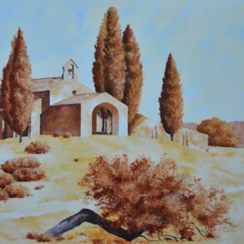 Painting titled "CHAPELLE SAINT SIXTE" by Stephanie Ledroit, Original Artwork, Acrylic