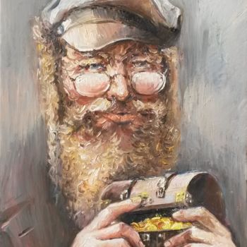 제목이 "Golden Rabbi"인 미술작품 Michael Slutsker로, 원작, 기름