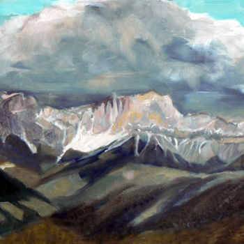 Painting titled "Rosengarten" by Emilia Amaro, Original Artwork, Oil