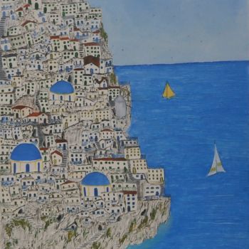 제목이 "SANTORINI"인 미술작품 Alfredo Troilo로, 원작, 기름