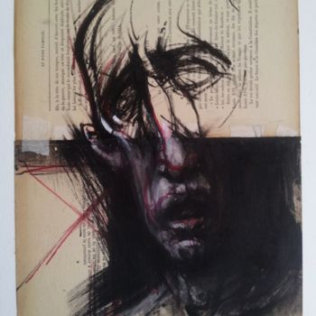 Drawing titled "PORTRAIT IMAGINAIRE…" by Claude Duvauchelle, Original Artwork