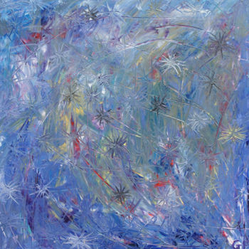 Painting titled "Etoiles" by Gilles Fouque, Original Artwork, Oil