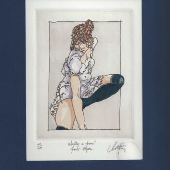 Printmaking titled "Wally a posé pour E…" by André Colpin, Original Artwork, Etching