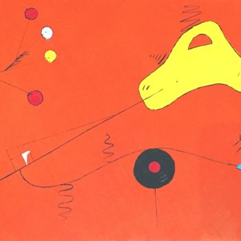 Painting titled "Éléments sur fond o…" by Mac, Original Artwork