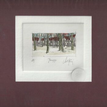 Printmaking titled "Brugge - Begijnhof…" by André Colpin, Original Artwork, Etching