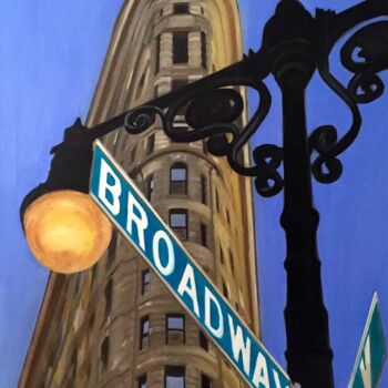 "Flat on Broadway" başlıklı Tablo Marie France Garrigues tarafından, Orijinal sanat, Petrol Ahşap Sedye çerçevesi üzerine mo…