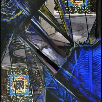 Collages titled "Bleu du Petit four" by Foltynova, Original Artwork