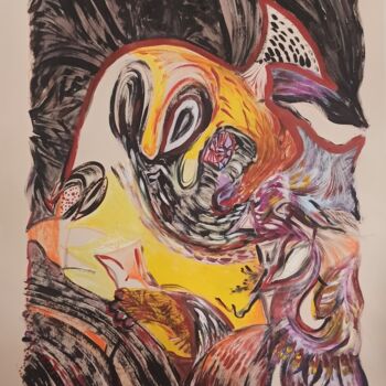 Peinture intitulée "Fanfisch" par Foltynova, Œuvre d'art originale, Acrylique