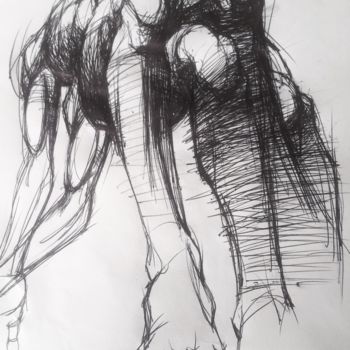 Σχέδιο με τίτλο "Petit Dessin -30-x-…" από Claude Duvauchelle, Αυθεντικά έργα τέχνης