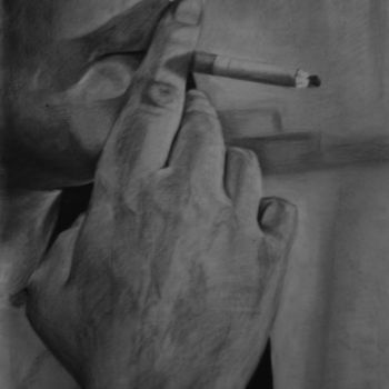Tekening getiteld "Mathilde" door Marie Louis, Origineel Kunstwerk, Houtskool