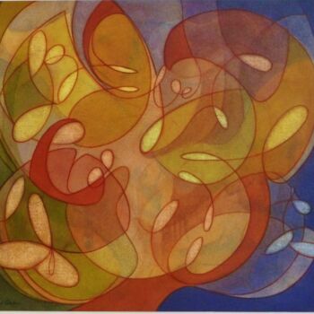 Painting titled "Scintillement autom…" by Richard Aubin, Original Artwork, Watercolor