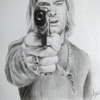 Disegno intitolato "Kurt Cobain Drawing" da Lucas Andrade, Opera d'arte originale, Grafite