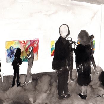 绘画 标题为“My Gallery Opening” 由Janel Bragg, 原创艺术品, 墨