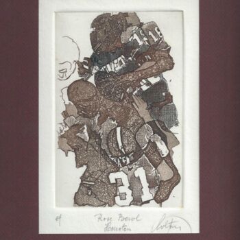 Printmaking titled "Rose Bowl Houston" by André Colpin, Original Artwork, Etching