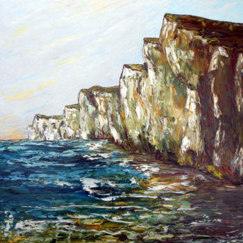 Картина под названием "AU PIED DES FALAISES" - Nicodi, Подлинное произведение искусства, Масло