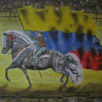 Painting titled "Inaugurando pista d…" by Cornelioborda, Original Artwork, Oil
