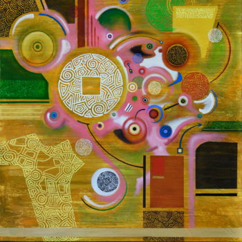 Peinture intitulée "Pink Shangai" par Pascal Buffard, Œuvre d'art originale