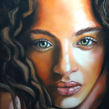 Drawing titled "CARMEN, pensée prof…" by Catherine Wernette, Original Artwork, Pastel