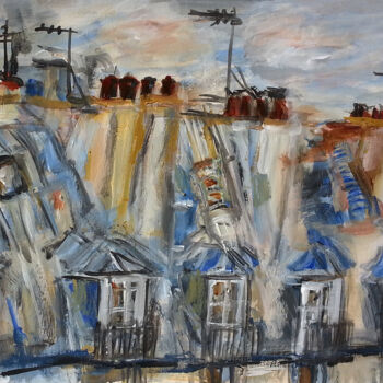 Peinture intitulée "L'esprit du jour" par Muriel Cayet, Œuvre d'art originale, Acrylique