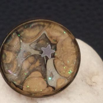 Artisanat intitulée "BAGUE ART ABSTRAIT…" par Christine Leger, Œuvre d'art originale, Bijoux