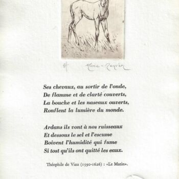 Printmaking titled ""Poulain" de Marc-R…" by André Colpin, Original Artwork, Etching