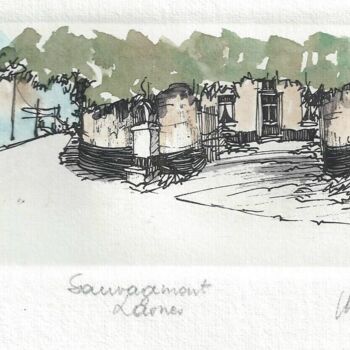 Printmaking titled "Lasne Sauvagemont" by André Colpin, Original Artwork, Etching