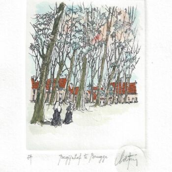 印花与版画 标题为“Brugge Begijnhof/ B…” 由André Colpin, 原创艺术品, 蚀刻
