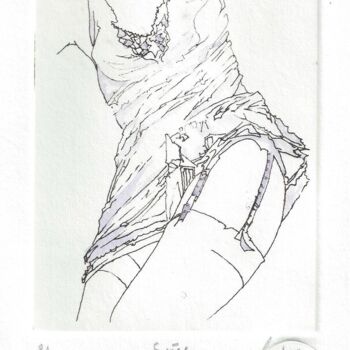 印花与版画 标题为“Soies - aquarellée” 由André Colpin, 原创艺术品, 蚀刻