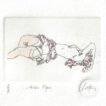 Printmaking titled "... selon Egon" by André Colpin, Original Artwork, Etching