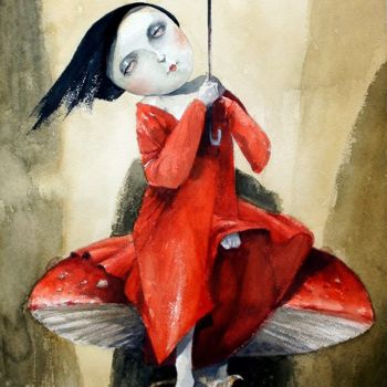 Painting titled "hongo" by Cesar Ayllón, Original Artwork