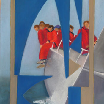 Peinture intitulée "Admiral's Cup" par Catherine Costet (Lccat), Œuvre d'art originale, Pastel