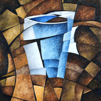 Ζωγραφική με τίτλο "Cup of tea" από Irina Laskin, Αυθεντικά έργα τέχνης, Λάδι