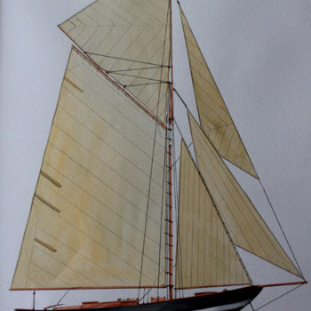 Painting titled "PEN DUICK1" by Alain Devienne, Original Artwork, Watercolor
