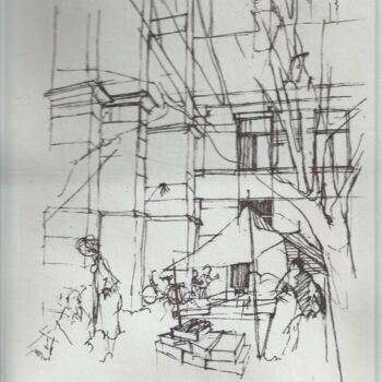 Gravures & estampes intitulée "Namur - Nadine, Lut…" par André Colpin, Œuvre d'art originale, Eau-forte